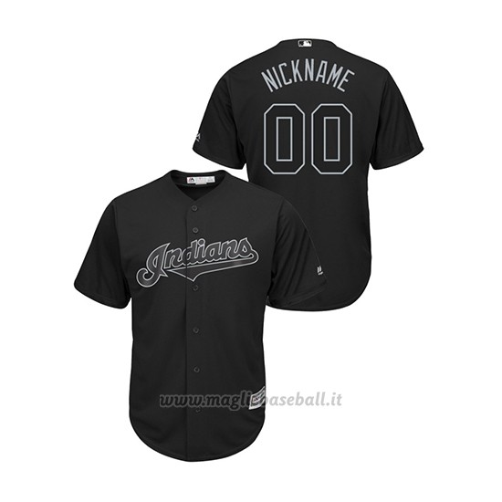 Maglia Baseball Hombre Cleveland Indians Personalizzate 2019 Players Weekend Nickname Replica Nero